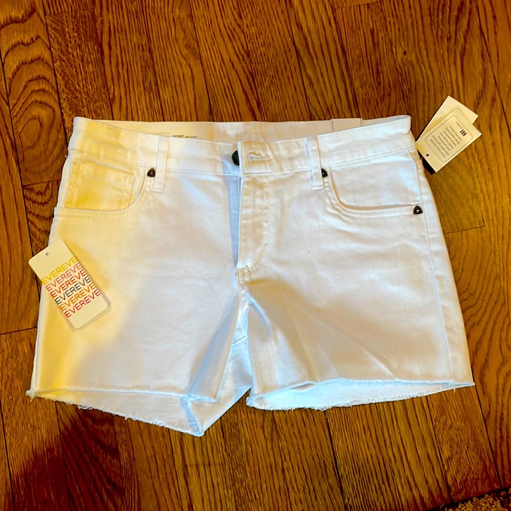 White jean shorts